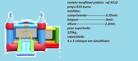castelo insuflável palacio   ref.9112   preço  419 euros